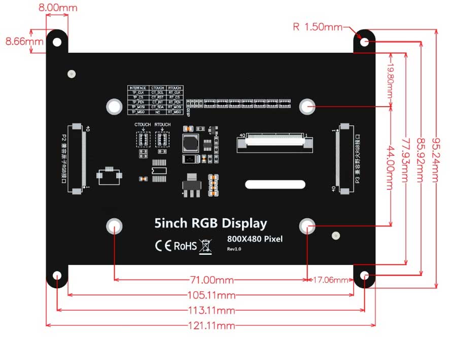 display lcd tft touch 5 raspberry pi
