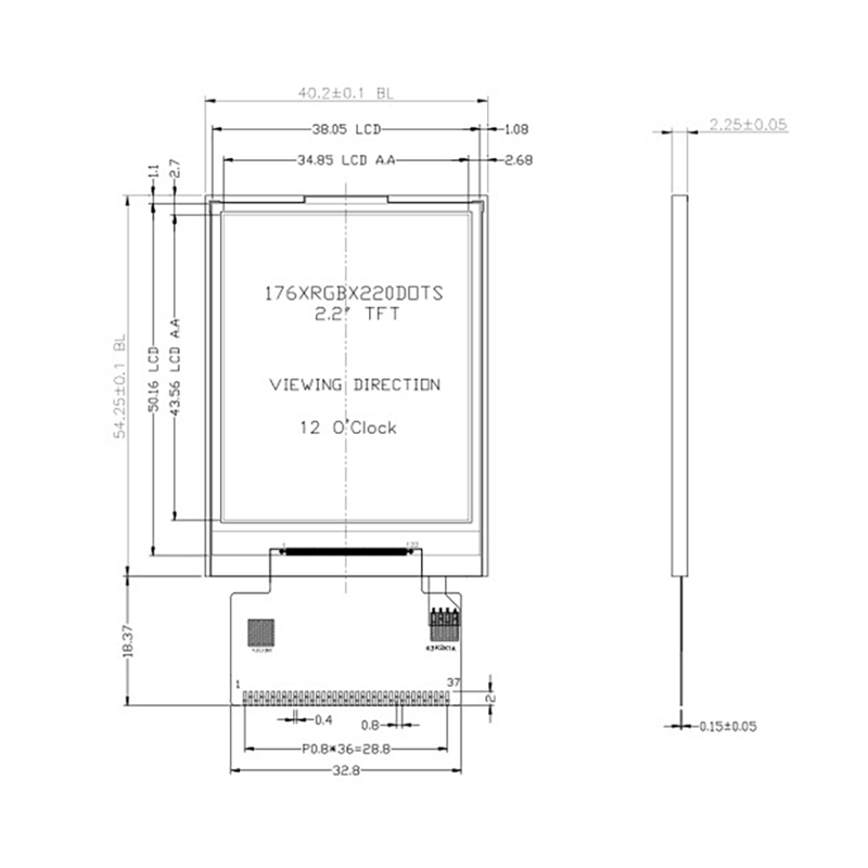  2.2 Inch TN TFT LCD