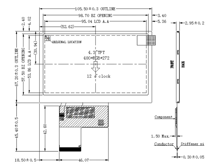 4.3 Inch TN TFT LCD