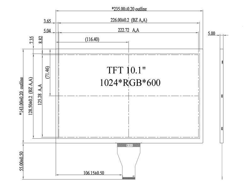 10.1 Inch TN TFT LCD