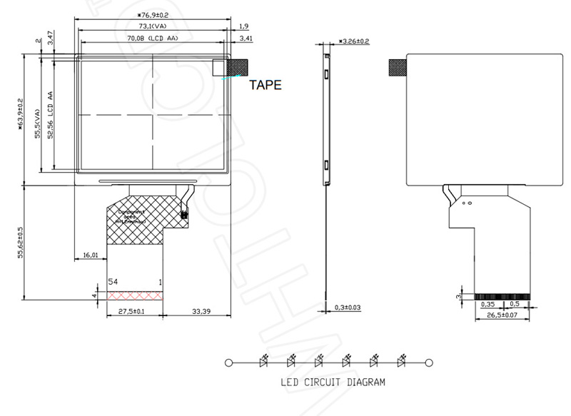 3.5 Inch IPS TFT LCD
