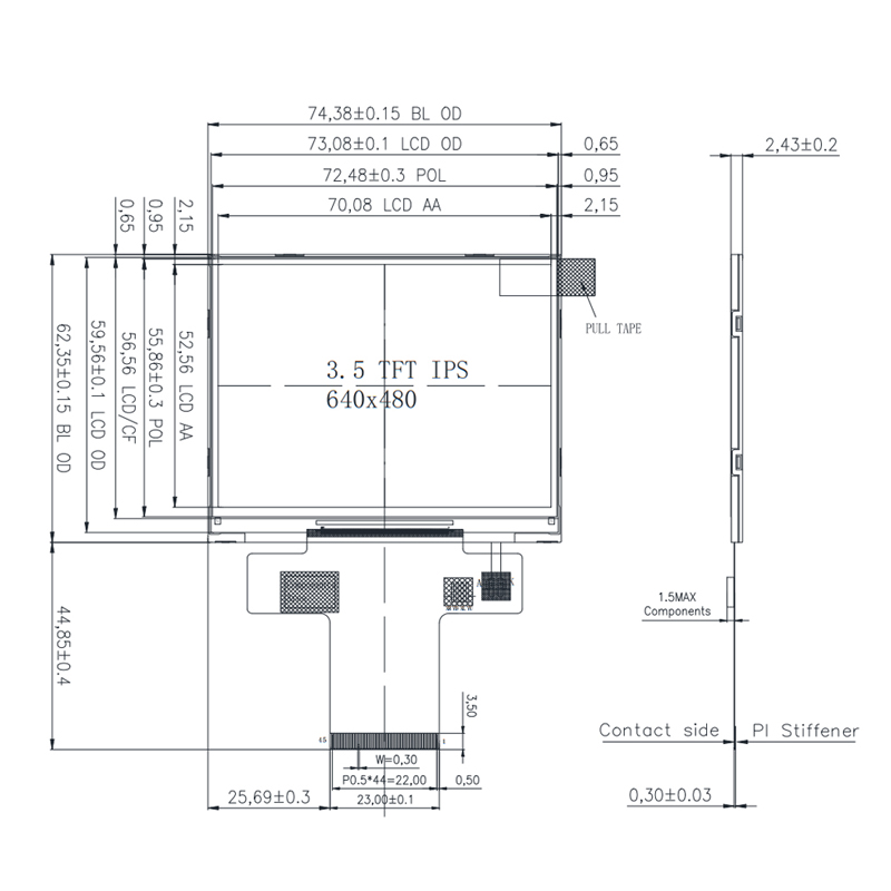 3.5 Inch IPS TFT LCD