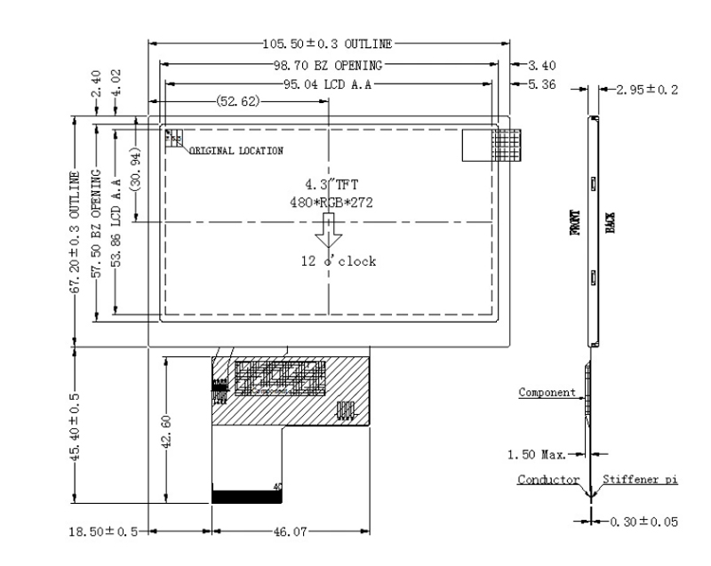  4.3 Inch IPS TFT LCD