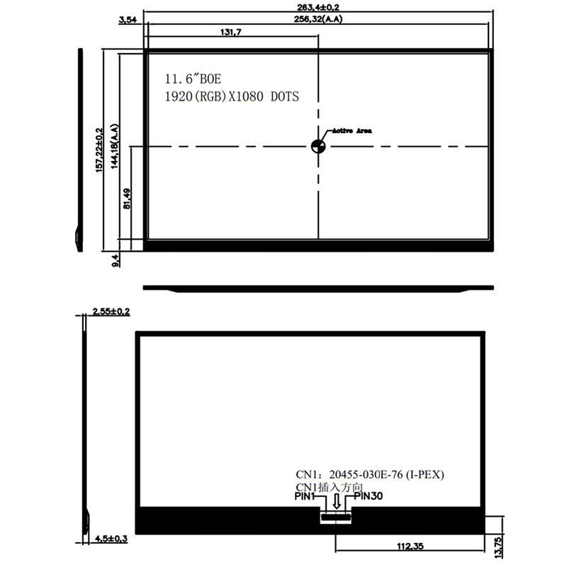 11.6 Inch IPS TFT LCD