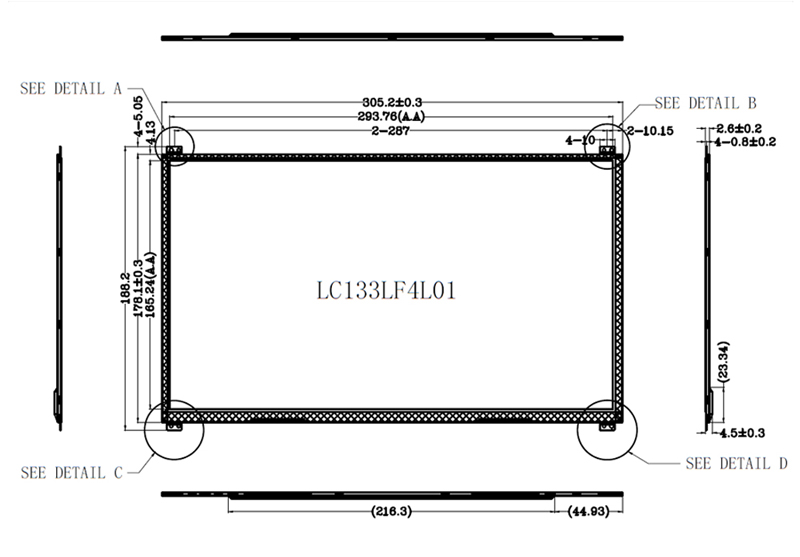 13.3 Inch IPS TFT LCD