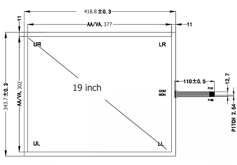 19.0 Inch Resistive Touch Screen