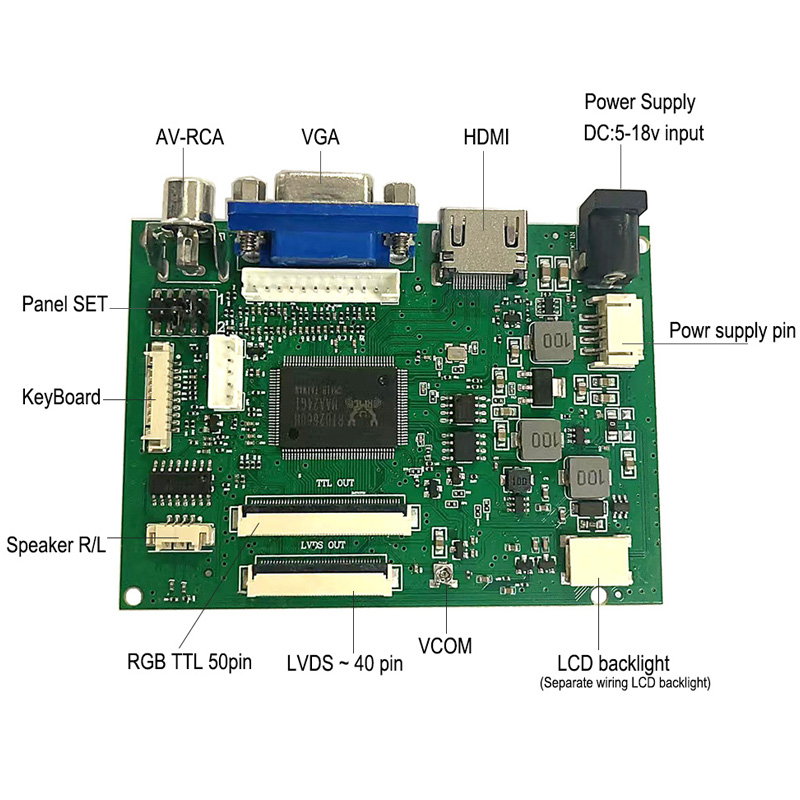 PCB800809 LVDS LCD Controller Board