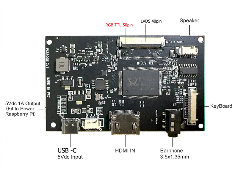PCB800812 LVDS LCD Controller Board