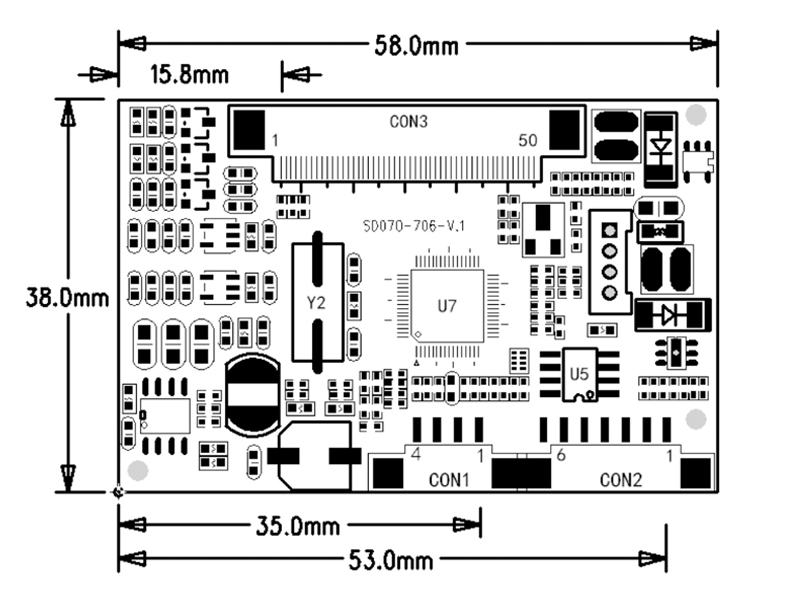 SD070-706-V.3 RGB TTL LCD Controller Board