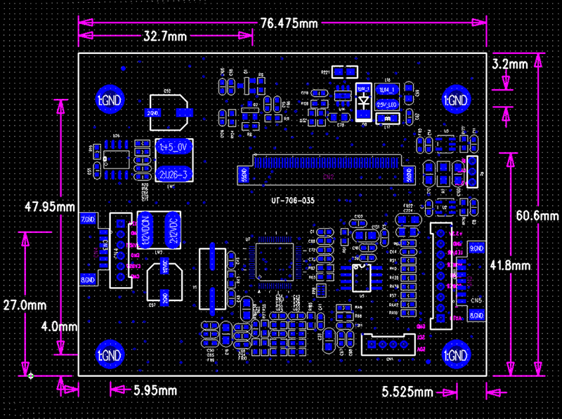 UT-706-035 RGB TTL LCD Controller Board