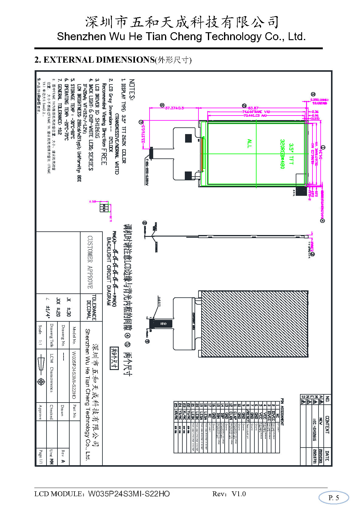 3.5 Inch Sunlight Readable LCD Display