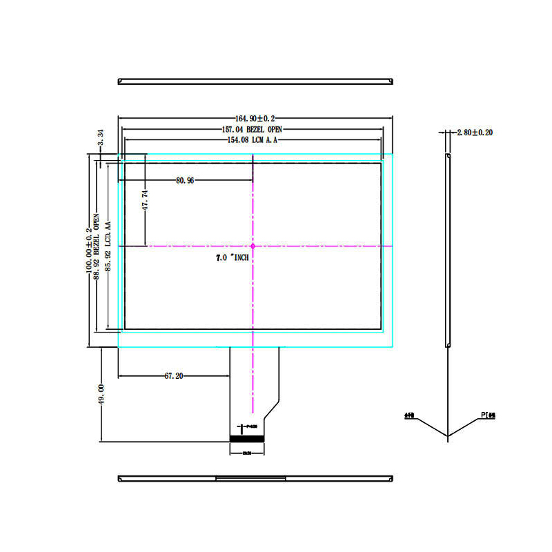 7 Inch Sunlight Readable LCD Display