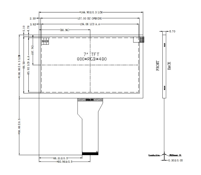 7 Inch Sunlight Readable LCD Display