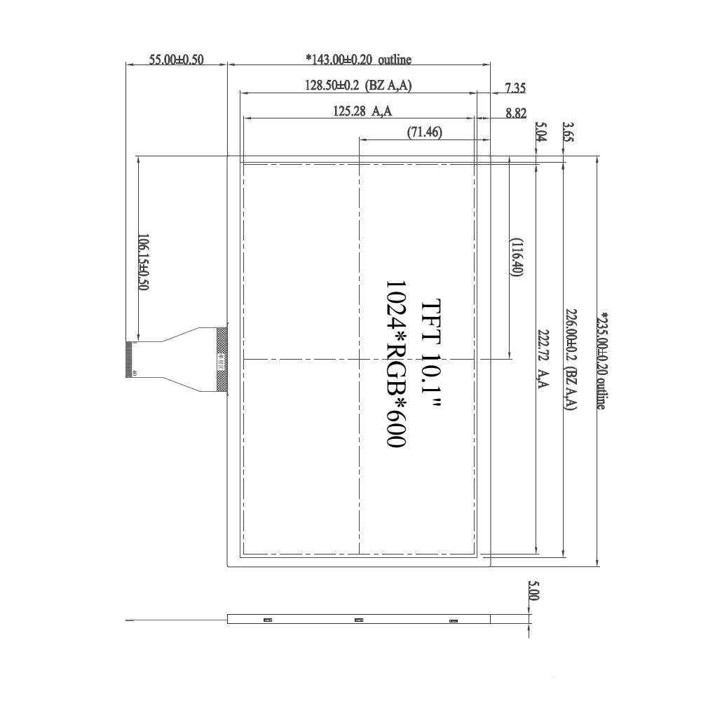 10.1 Inch Sunlight Readable LCD Display