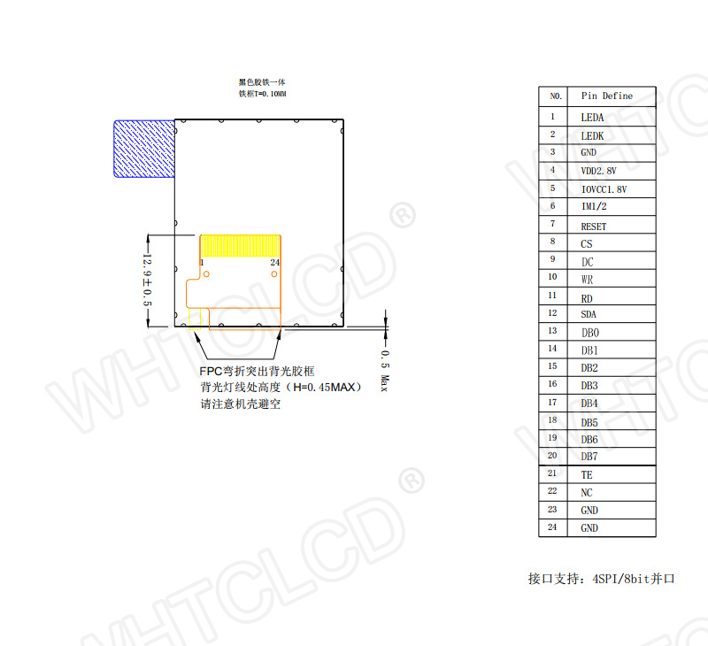 square tft display