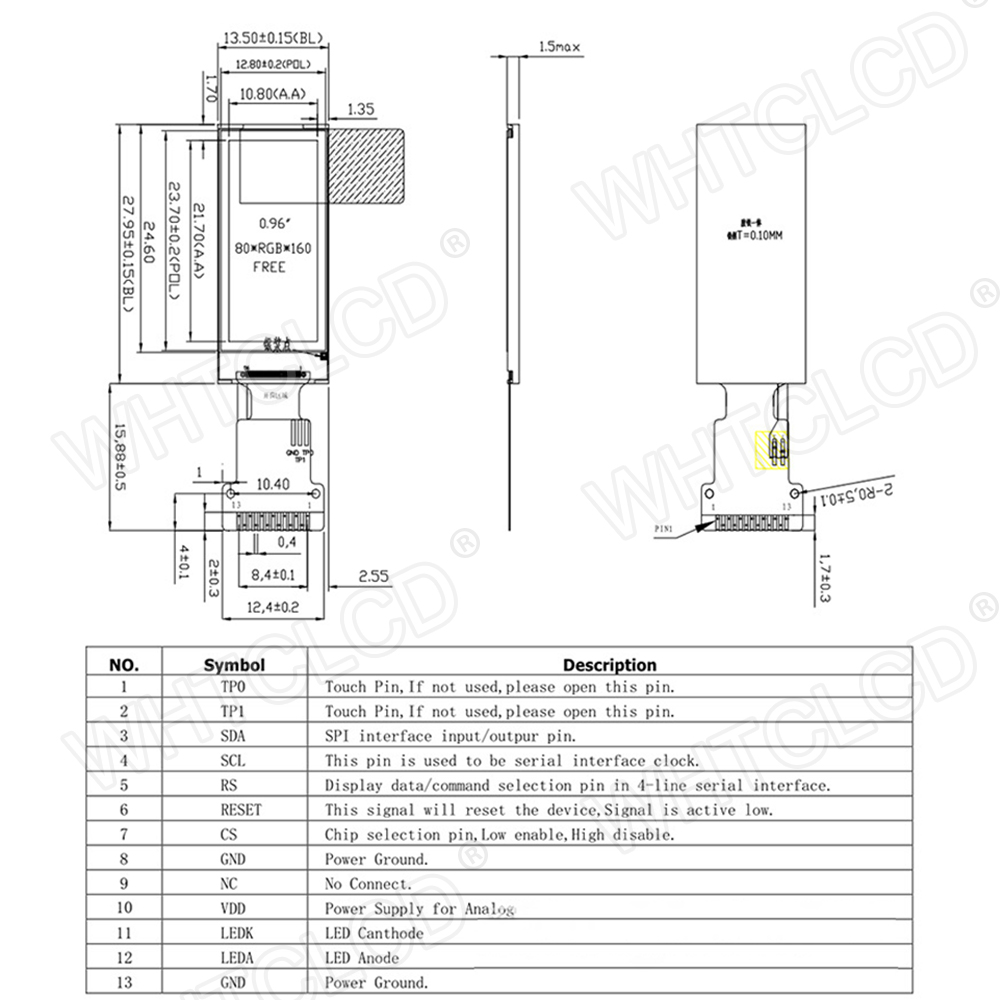0.96 Inch Bar Tft LCD