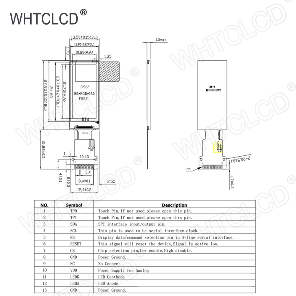 0.96 Inch Bar Tft LCD
